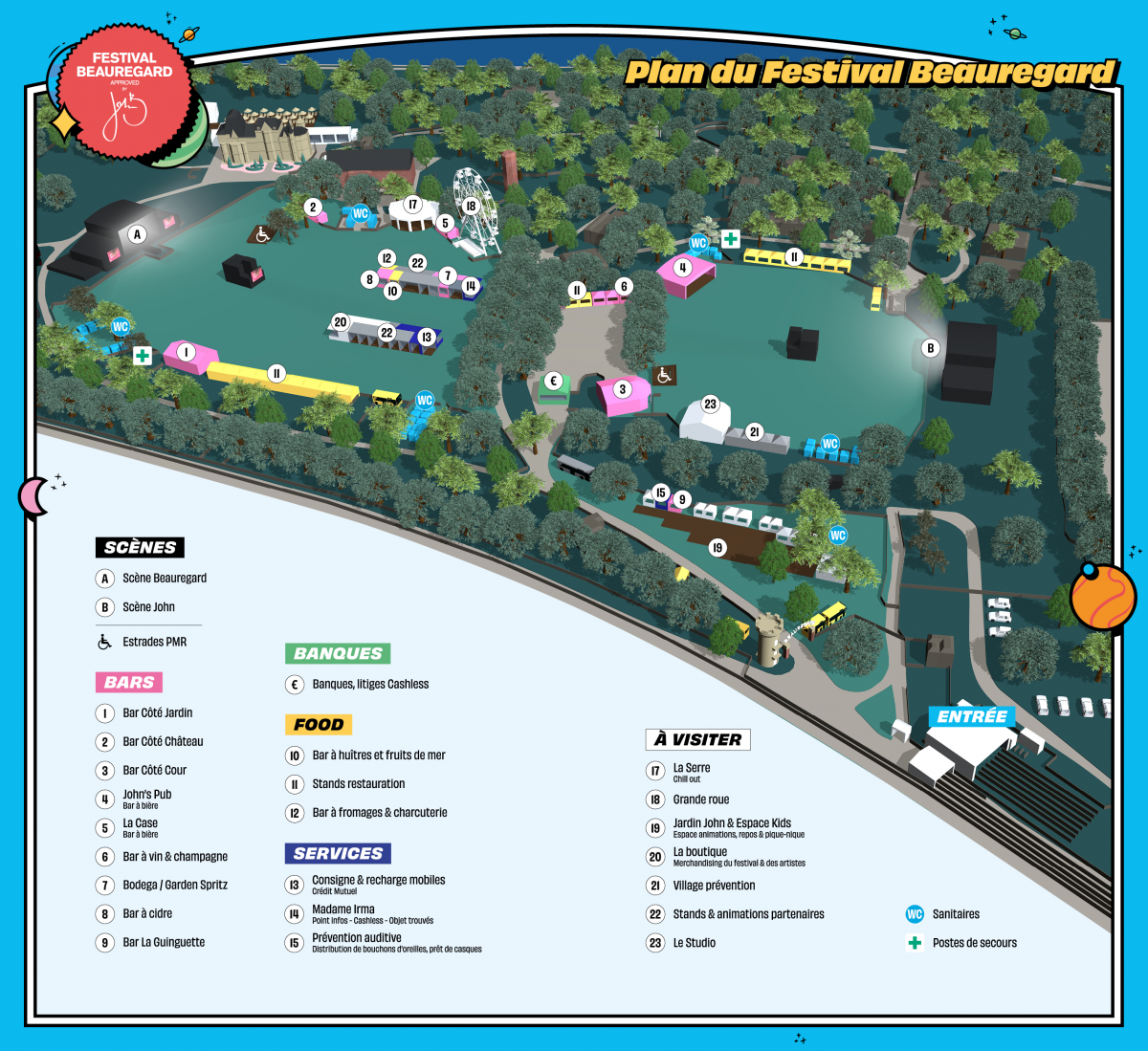 Carte du festival beauregard 2023
