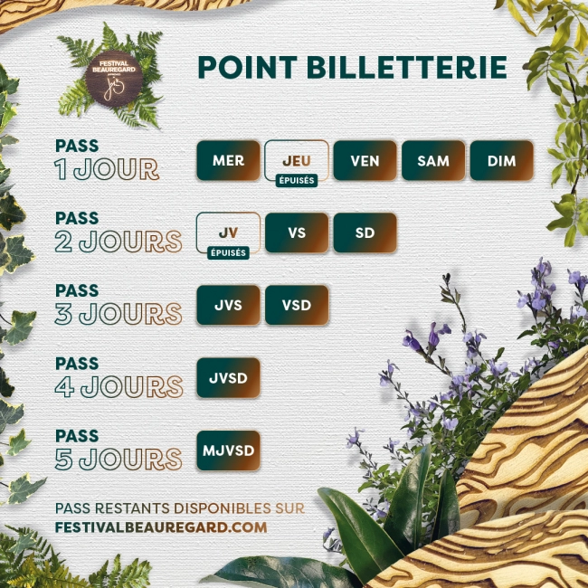 🔔 PASS 1J JEUDI & PASS 2J JEUDI+VENDREDI : ÉPUISÉS ! ⌛